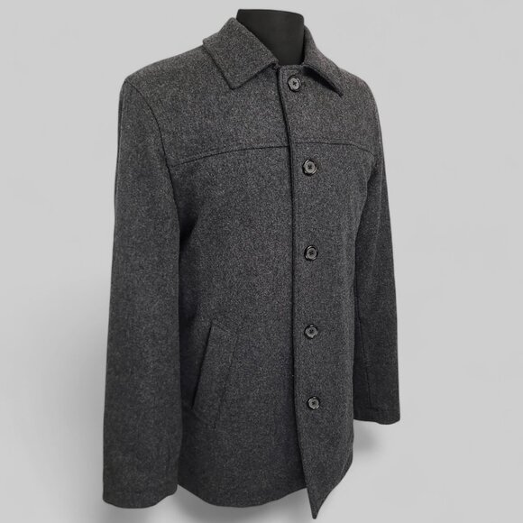 J Crew Men’s Wool Blend Car Coat Gray • Size Medium - Picture 2 of 15